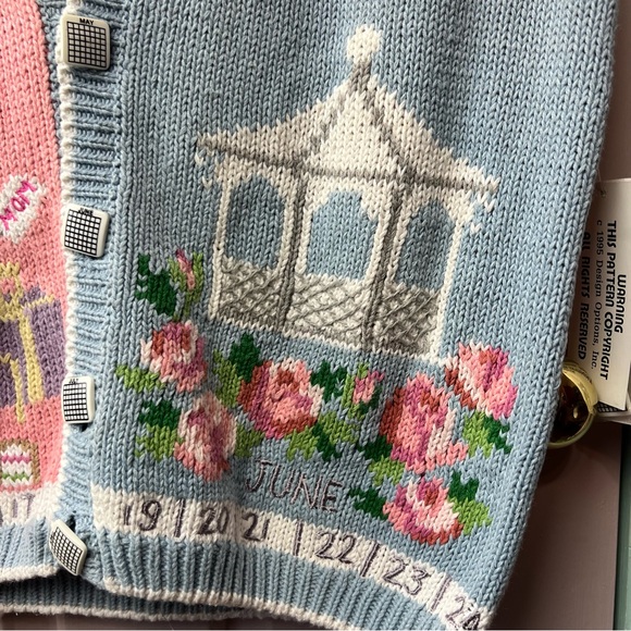 Vintage Knit Calendar Vest Size Large - Picture 6 of 11